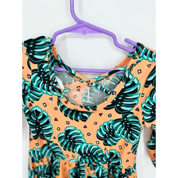 Dotdotsmile Girls Dress Size 3/4 Orange with Green Floral NWT - Picture 5 of 5